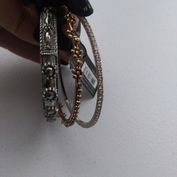 JJI J Jewels 3 bangle Bracelets Set Mixed Metal - Picture 2 of 6